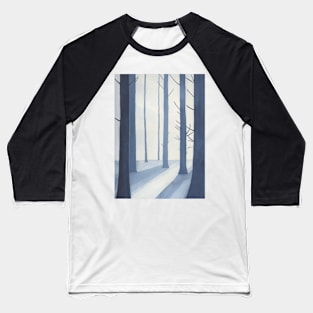 Winter Woods in Blue Baseball T-Shirt